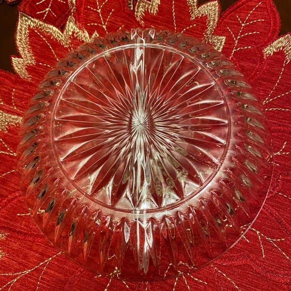 PRINCESS HOUSE CRYSTAL ROUND DIVIDED 2 PART SECTION RELISH  DISH ROYAL HIGHLIGHT - Picture 3 of 5